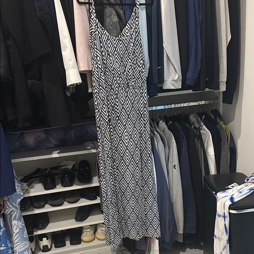 Geometric Black and White Maxi Dress by Tart pre-owned